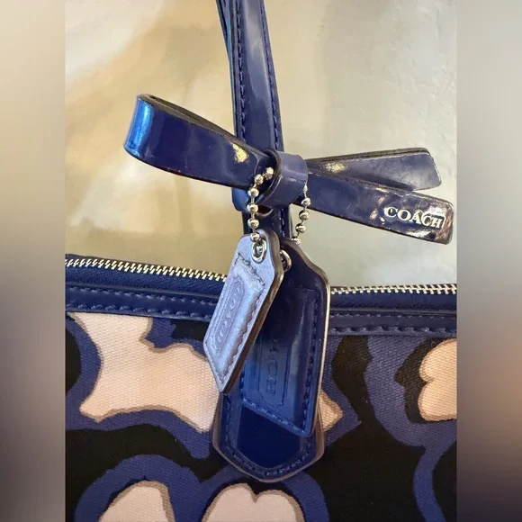 Coach Poppy Floral Navy and Cream Tote Bag - Picture 3 of 13